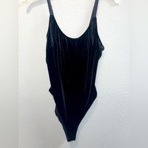 Velvet Black Sleeveless Bodysuit